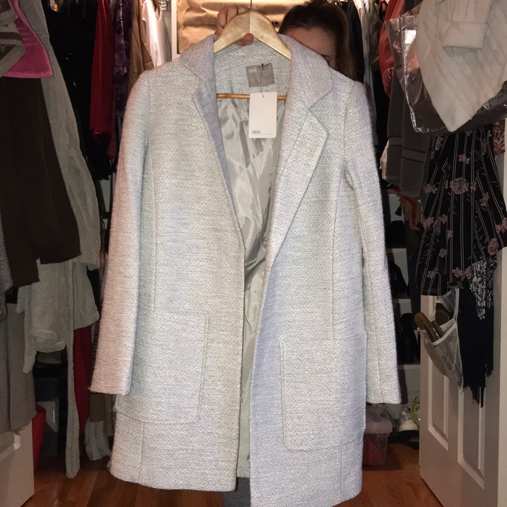 ASOS: heathered gray trench coat